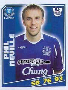 Sticker Phil Neville - Premier League Inglese 2008-2009 n. 118 - Topps