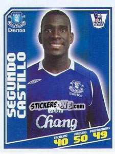 Sticker Segundo Castillo - Premier League Inglese 2008-2009 - Topps