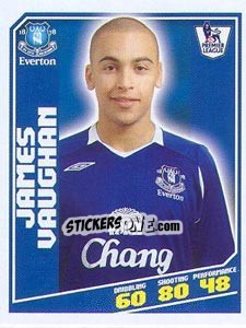 Sticker James Vaughan - Premier League Inglese 2008-2009 n. 127 - Topps