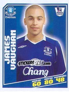 Figurina James Vaughan - Premier League Inglese 2008-2009 - Topps