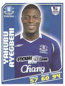 Figurina Yakubu Ayegbeni - Premier League Inglese 2008-2009 n. 128 - Topps