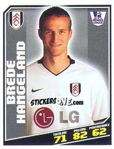 Figurina Brede Hangeland - Premier League Inglese 2008-2009 - Topps