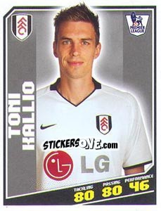 Sticker Toni Kallio - Premier League Inglese 2008-2009 n. 135 - Topps