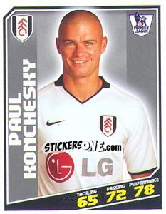 Sticker Paul Konchesky - Premier League Inglese 2008-2009 n. 136 - Topps
