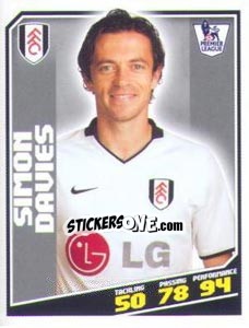 Sticker Simon Davies - Premier League Inglese 2008-2009 n. 141 - Topps