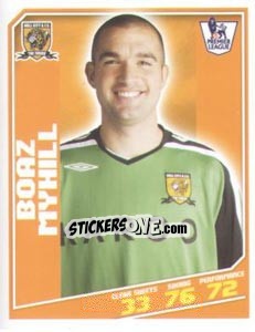 Figurina Boaz Myhill - Premier League Inglese 2008-2009 - Topps