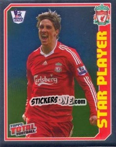 Sticker Fernando Torres (Star Player) - Premier League Inglese 2008-2009 n. 173 - Topps