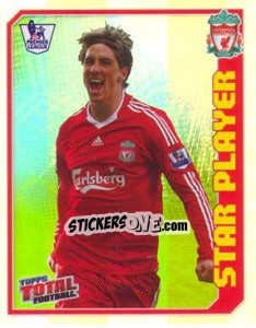 Sticker Fernando Torres (Star Player) - Premier League Inglese 2008-2009 n. 173R - Topps