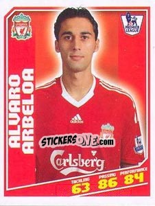 Sticker Alvaro Arbeloa - Premier League Inglese 2008-2009 n. 176 - Topps