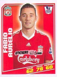 Sticker Fabio Aurelio - Premier League Inglese 2008-2009 n. 177 - Topps