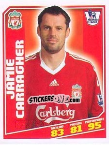 Sticker Jamie Carragher - Premier League Inglese 2008-2009 - Topps