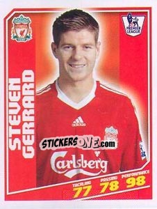 Sticker Steven Gerrard - Premier League Inglese 2008-2009 n. 183 - Topps