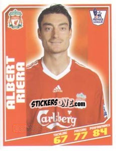 Sticker Albert Riera - Premier League Inglese 2008-2009 n. 184 - Topps
