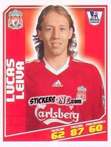Sticker Lucas Leiva - Premier League Inglese 2008-2009 n. 186 - Topps