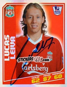 Sticker Lucas Leiva - Premier League Inglese 2008-2009 n. 186A - Topps