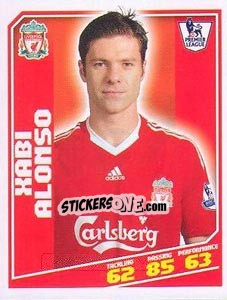 Sticker Xabi Alonso - Premier League Inglese 2008-2009 n. 187 - Topps