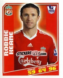 Figurina Robbie Keane - Premier League Inglese 2008-2009 - Topps