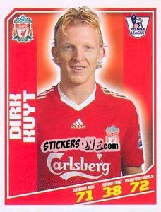 Sticker Dirk Kuyt - Premier League Inglese 2008-2009 n. 190 - Topps