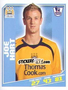 Sticker Joe Hart - Premier League Inglese 2008-2009 n. 195 - Topps
