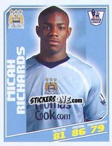 Sticker Micah Richards - Premier League Inglese 2008-2009 n. 201 - Topps