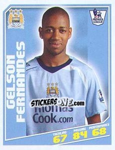 Sticker Gelson Fernandes - Premier League Inglese 2008-2009 - Topps