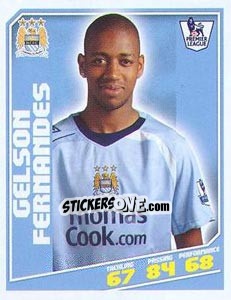 Sticker Gelson Fernandes - Premier League Inglese 2008-2009 n. 203 - Topps