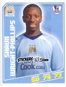 Sticker Shaun Wright-Phillips - Premier League Inglese 2008-2009 n. 208 - Topps