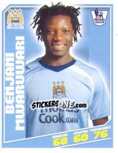 Figurina Benjani Mwaruwari - Premier League Inglese 2008-2009 - Topps