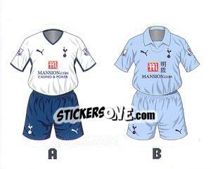 Sticker Tottenham Hotspur Kits - Premier League Inglese 2008-2009 n. 229 - Topps