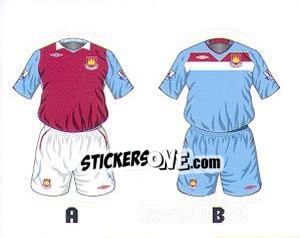 Sticker West Ham United Kits - Premier League Inglese 2008-2009 - Topps