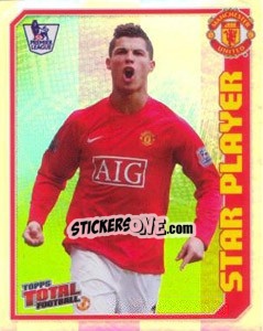 Sticker Cristiano Ronaldo (Star Player) - Premier League Inglese 2008-2009 n. 273R - Topps