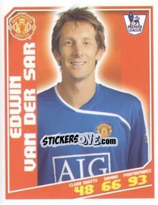 Sticker Edwin van der Sar - Premier League Inglese 2008-2009 n. 274 - Topps
