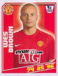 Sticker Wes Brown - Premier League Inglese 2008-2009 - Topps
