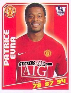 Sticker Patrice Evra - Premier League Inglese 2008-2009 n. 276 - Topps