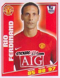 Cromo Rio Ferdinand - Premier League Inglese 2008-2009 - Topps