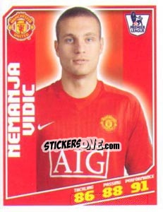 Figurina Nemanja Vidic - Premier League Inglese 2008-2009 - Topps