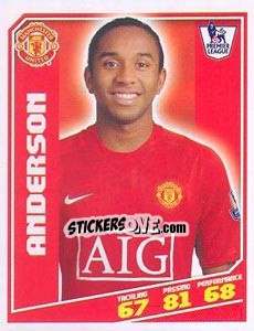 Sticker Anderson - Premier League Inglese 2008-2009 n. 281 - Topps