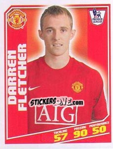 Sticker Darren Fletcher - Premier League Inglese 2008-2009 n. 283 - Topps