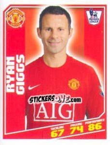 Sticker Ryan Giggs - Premier League Inglese 2008-2009 - Topps