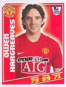 Sticker Owen Hargreaves - Premier League Inglese 2008-2009 n. 285 - Topps