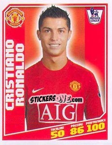 Sticker Cristiano Ronaldo - Premier League Inglese 2008-2009 n. 287 - Topps