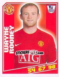 Sticker Wayne Rooney - Premier League Inglese 2008-2009 n. 290 - Topps