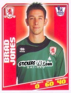 Sticker Brad Jones - Premier League Inglese 2008-2009 n. 295 - Topps