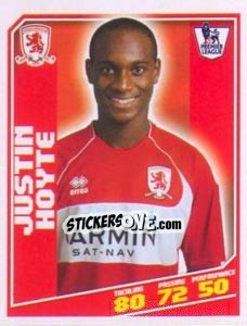 Figurina Justin Hoyte - Premier League Inglese 2008-2009 - Topps