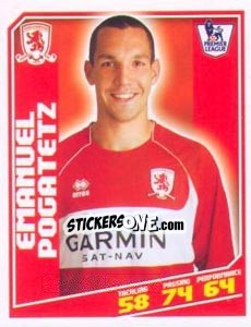 Figurina Emanuel Pogatetz - Premier League Inglese 2008-2009 - Topps