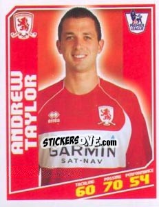 Figurina Andrew Taylor - Premier League Inglese 2008-2009 - Topps