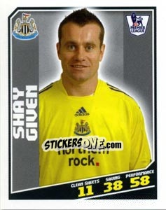 Sticker Shay Given - Premier League Inglese 2008-2009 n. 316 - Topps