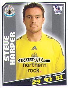 Figurina Steve Harper - Premier League Inglese 2008-2009 - Topps