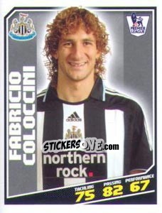 Sticker Fabricio Coloccini - Premier League Inglese 2008-2009 n. 319 - Topps
