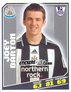 Sticker Joey Barton - Premier League Inglese 2008-2009 - Topps